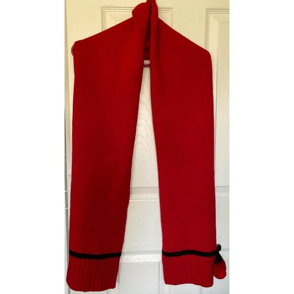 Kate Spade New York Wool Blend Red Black Cherry Fruit Kawaii Cute Scarf Wrap - Picture 2 of 5